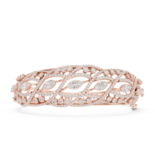 4.23CT Multi Shape Lab Grown Diamond Vintage Bangle Bracelet For Women's - HIGHCARAT DIAMONDS