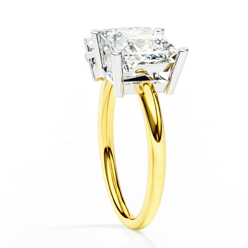 4.30 CT Pear And Princess Cut Cluster Two Diamond Antique Cut Promise Diamond Ring - HIGHCARAT DIAMONDS