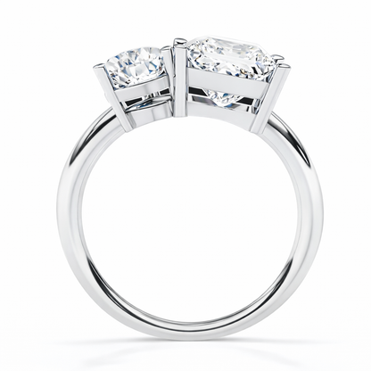 4.30 CT Pear And Princess Cut Cluster Two Diamond Antique Cut Promise Diamond Ring - HIGHCARAT DIAMONDS