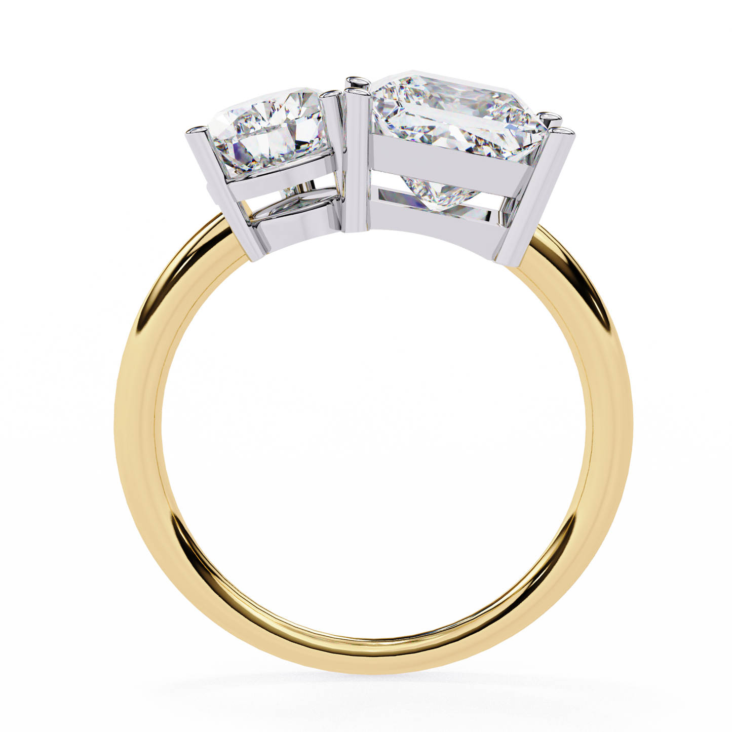 4.30 CT Pear And Princess Cut Cluster Two Diamond Antique Cut Promise Diamond Ring - HIGHCARAT DIAMONDS