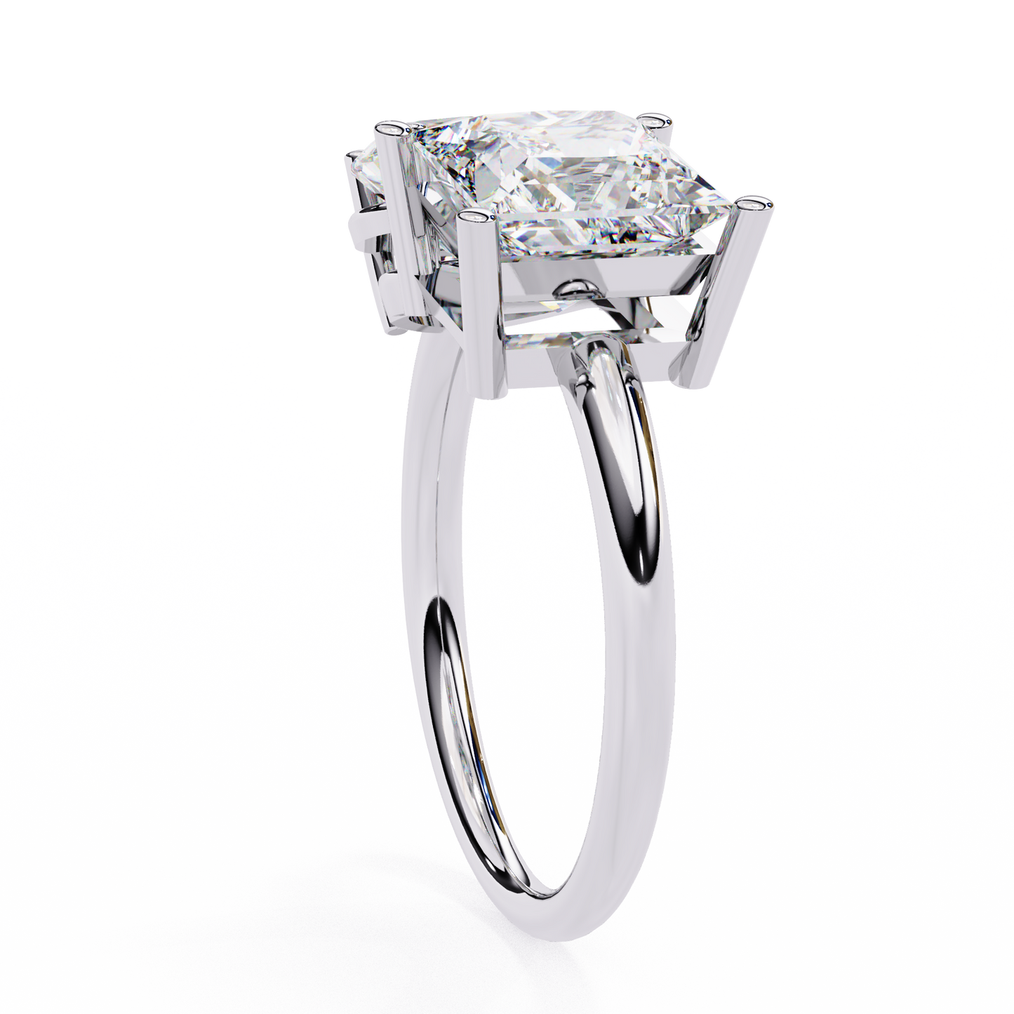 4.30 CT Pear And Princess Cut Cluster Two Diamond Antique Cut Promise Diamond Ring - HIGHCARAT DIAMONDS