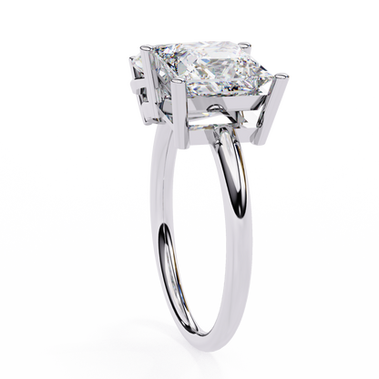 4.30 CT Pear And Princess Cut Cluster Two Diamond Antique Cut Promise Diamond Ring - HIGHCARAT DIAMONDS