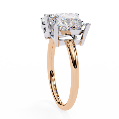 4.30 CT Pear And Princess Cut Cluster Two Diamond Antique Cut Promise Diamond Ring - HIGHCARAT DIAMONDS
