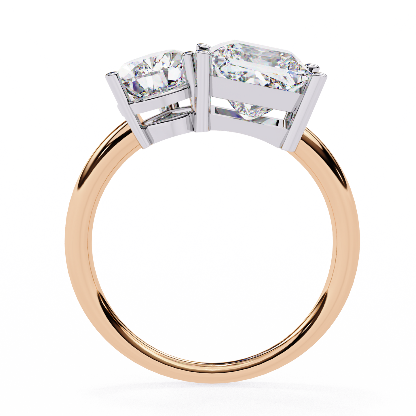4.30 CT Pear And Princess Cut Cluster Two Diamond Antique Cut Promise Diamond Ring - HIGHCARAT DIAMONDS
