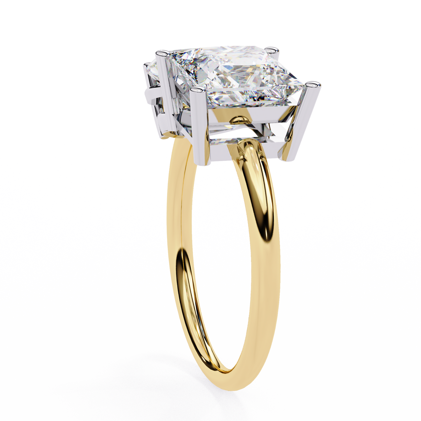 4.30 CT Pear And Princess Cut Cluster Two Diamond Antique Cut Promise Diamond Ring - HIGHCARAT DIAMONDS