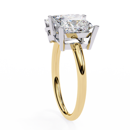4.30 CT Pear And Princess Cut Cluster Two Diamond Antique Cut Promise Diamond Ring - HIGHCARAT DIAMONDS
