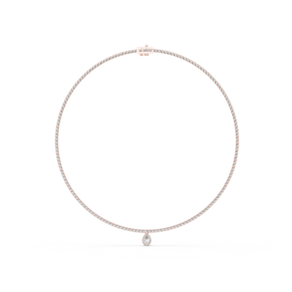 4.53 Ct Round & Pear Shape Lab Grown Solid vintage Diamond Necklace For Anniversary Gift - HIGHCARAT DIAMONDS