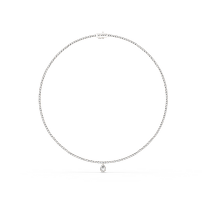 4.53 Ct Round & Pear Shape Lab Grown Solid vintage Diamond Necklace For Anniversary Gift - HIGHCARAT DIAMONDS