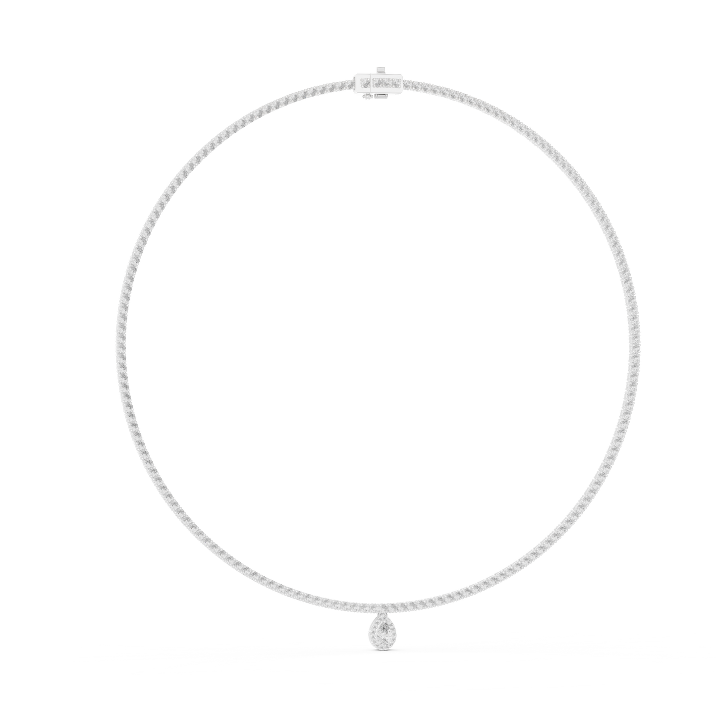 4.53 Ct Round & Pear Shape Lab Grown Solid vintage Diamond Necklace For Anniversary Gift - HIGHCARAT DIAMONDS
