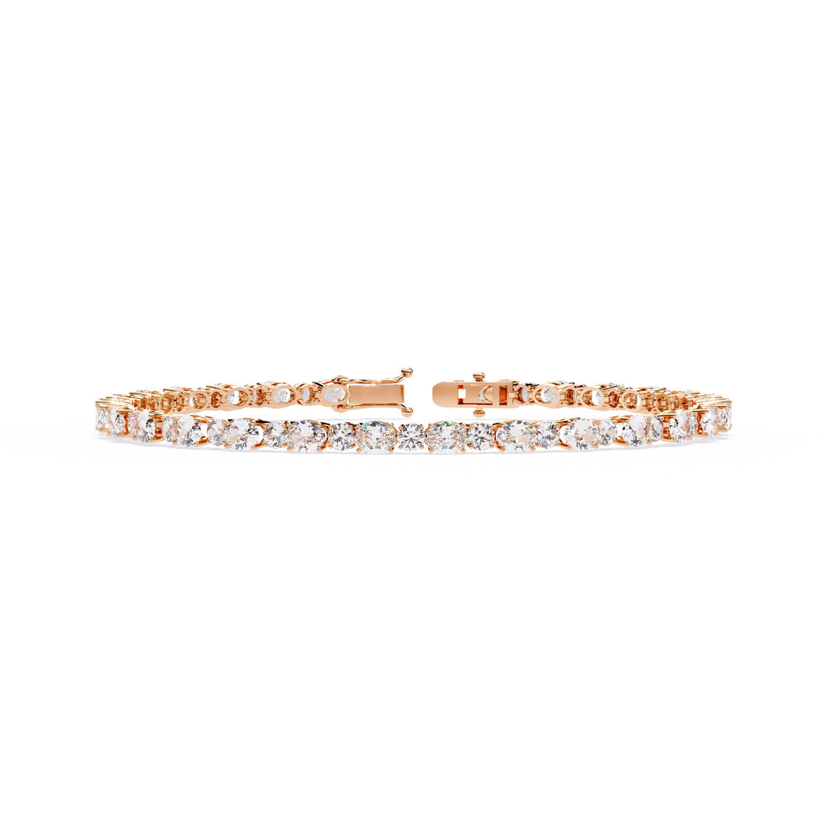 4.64Ct Oval And Round Cut Diamond Delicate Stunning Dainty Elegant Sparkling Women's Tennis Bracelet - HIGHCARAT DIAMONDS