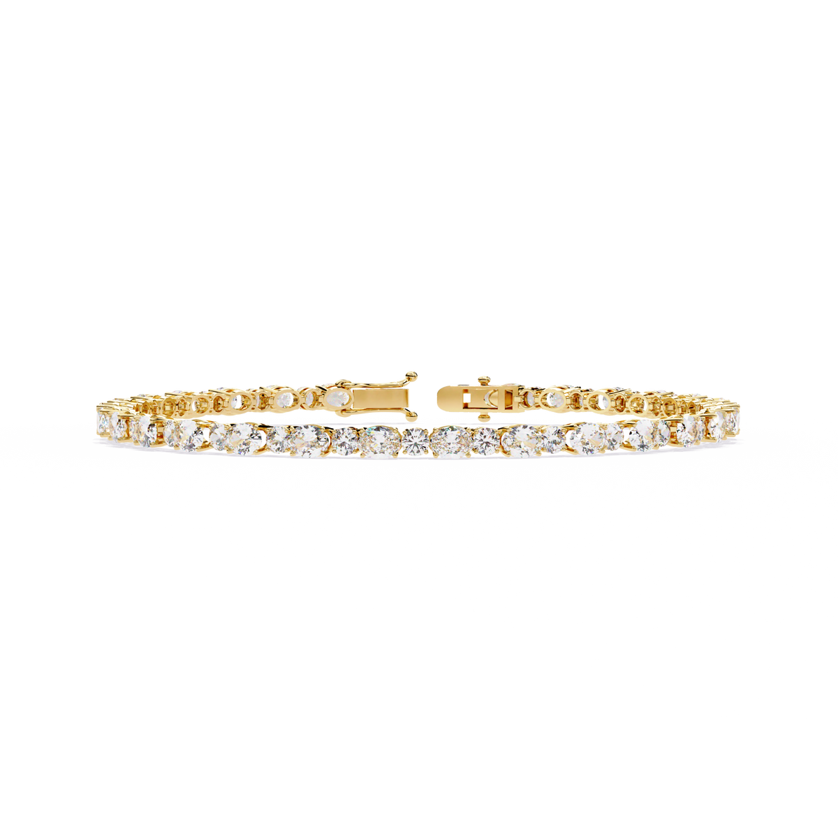 4.64Ct Oval And Round Cut Diamond Delicate Stunning Dainty Elegant Sparkling Women's Tennis Bracelet - HIGHCARAT DIAMONDS