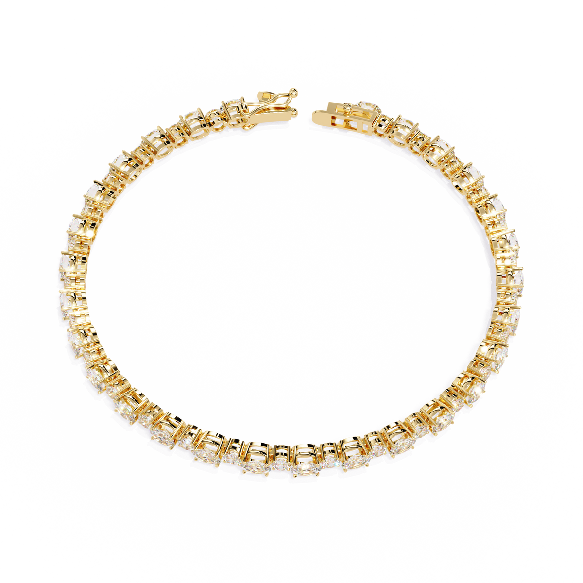 4.64Ct Oval And Round Cut Diamond Delicate Stunning Dainty Elegant Sparkling Women's Tennis Bracelet - HIGHCARAT DIAMONDS