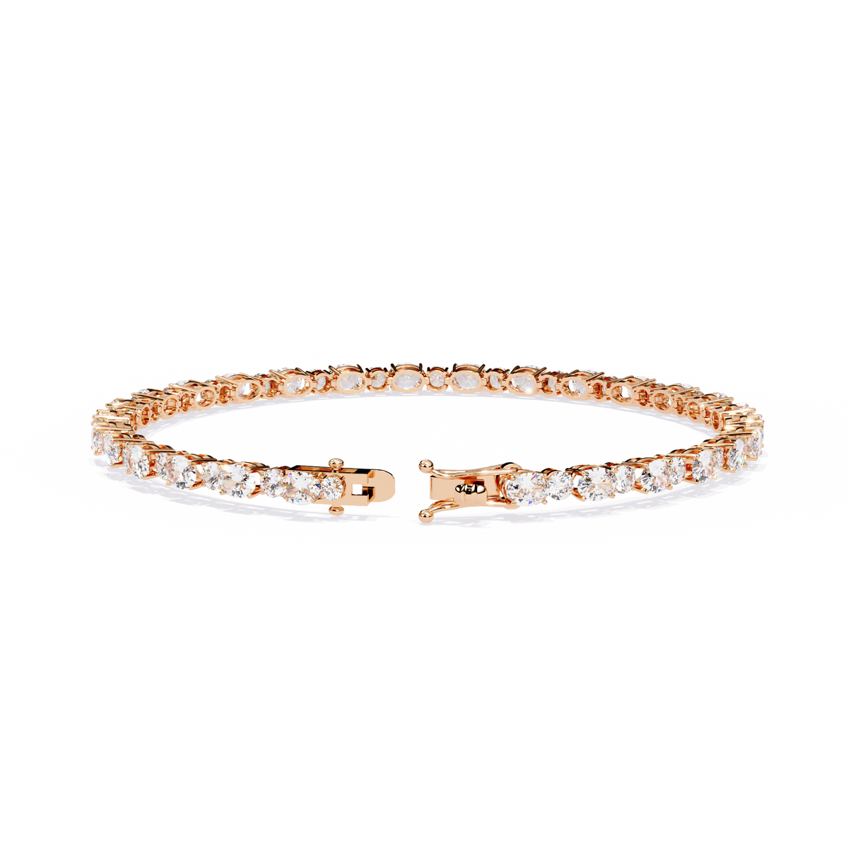 4.64Ct Oval And Round Cut Diamond Delicate Stunning Dainty Elegant Sparkling Women's Tennis Bracelet - HIGHCARAT DIAMONDS
