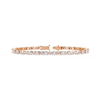 4.64Ct Oval And Round Cut Diamond Delicate Stunning Dainty Elegant Sparkling Women's Tennis Bracelet - HIGHCARAT DIAMONDS