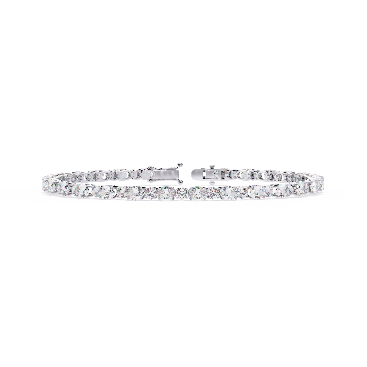 4.64Ct Oval And Round Cut Diamond Delicate Stunning Dainty Elegant Sparkling Women's Tennis Bracelet - HIGHCARAT DIAMONDS