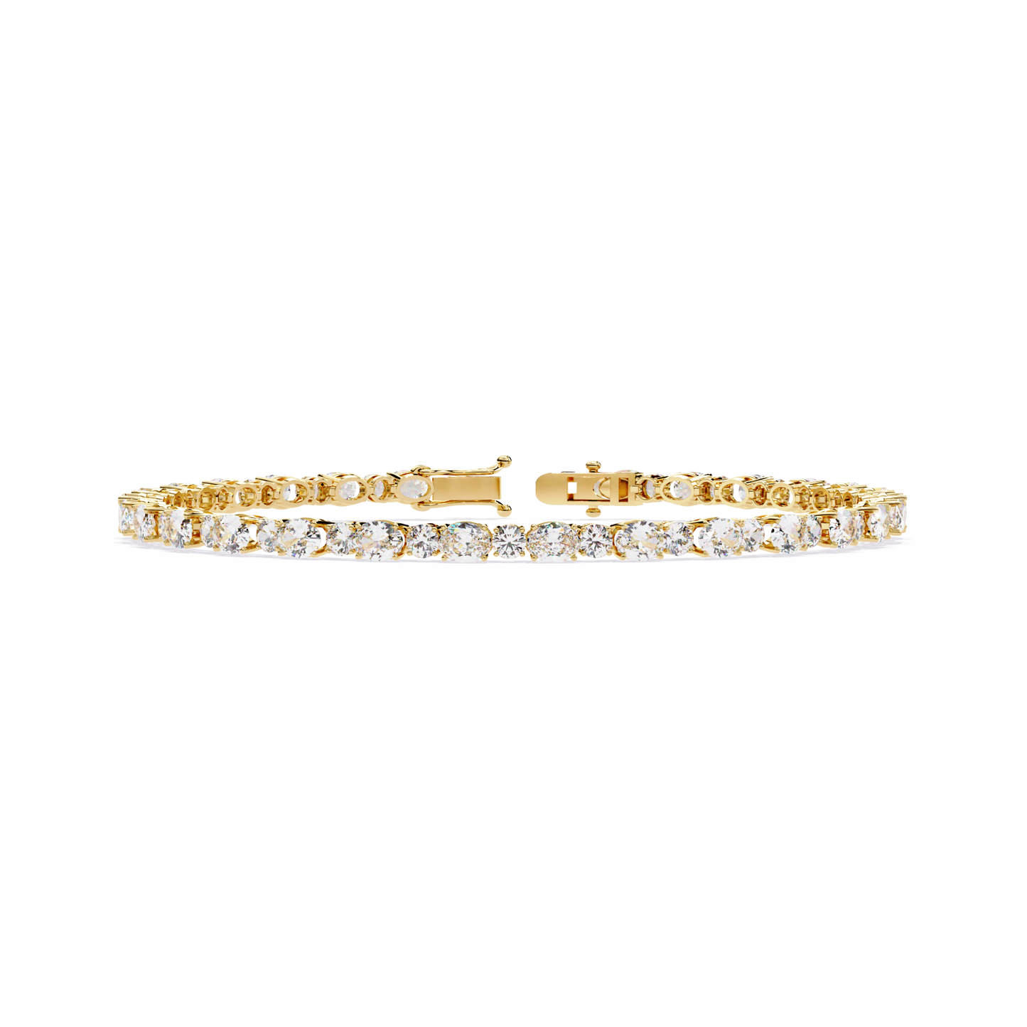 4.64Ct Oval And Round Cut Diamond Delicate Stunning Dainty Elegant Sparkling Women's Tennis Bracelet - HIGHCARAT DIAMONDS