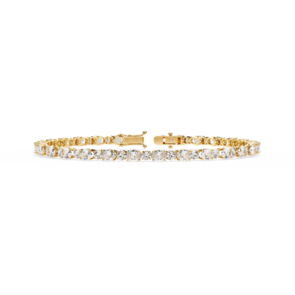 4.64Ct Oval And Round Cut Diamond Delicate Stunning Dainty Elegant Sparkling Women's Tennis Bracelet - HIGHCARAT DIAMONDS