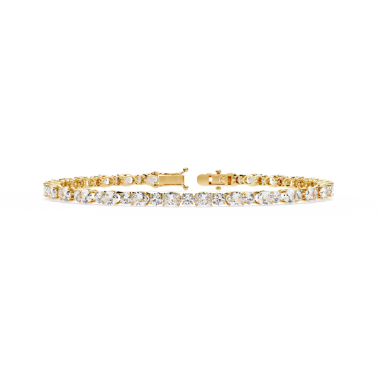 4.64Ct Oval And Round Cut Diamond Delicate Stunning Dainty Elegant Sparkling Women's Tennis Bracelet - HIGHCARAT DIAMONDS