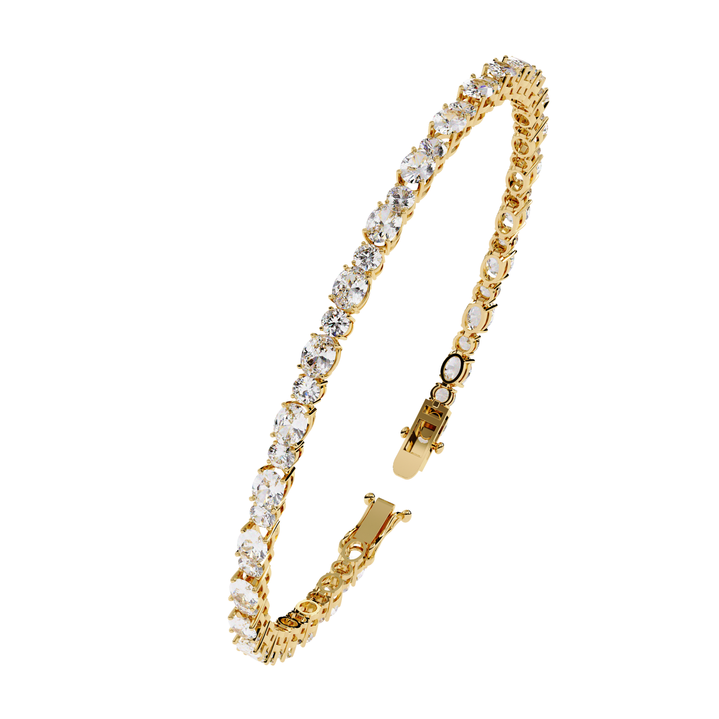 4.64Ct Oval And Round Cut Diamond Delicate Stunning Dainty Elegant Sparkling Women's Tennis Bracelet - HIGHCARAT DIAMONDS