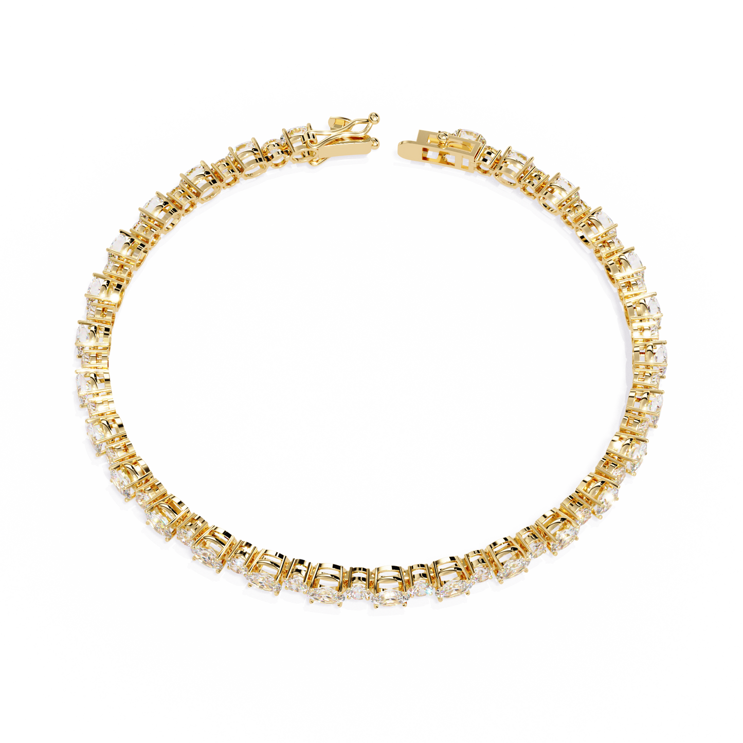 4.64Ct Oval And Round Cut Diamond Delicate Stunning Dainty Elegant Sparkling Women's Tennis Bracelet - HIGHCARAT DIAMONDS