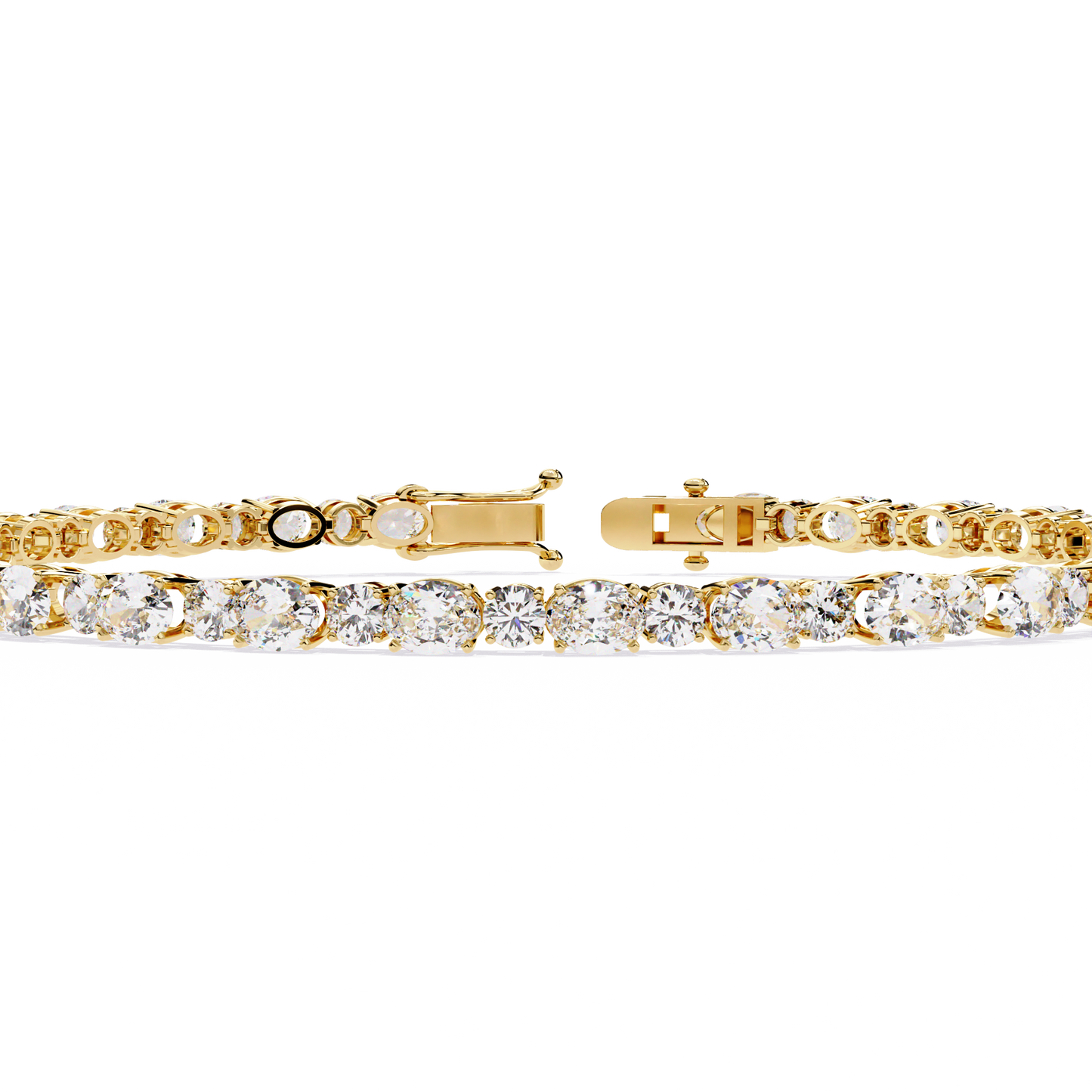 4.64Ct Oval And Round Cut Diamond Delicate Stunning Dainty Elegant Sparkling Women's Tennis Bracelet - HIGHCARAT DIAMONDS