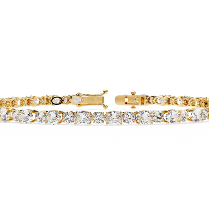 4.64Ct Oval And Round Cut Diamond Delicate Stunning Dainty Elegant Sparkling Women's Tennis Bracelet - HIGHCARAT DIAMONDS