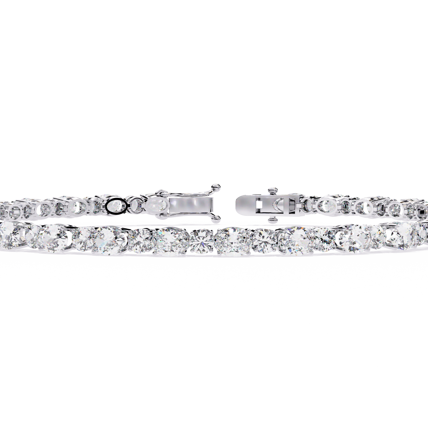 4.64Ct Oval And Round Cut Diamond Delicate Stunning Dainty Elegant Sparkling Women's Tennis Bracelet - HIGHCARAT DIAMONDS