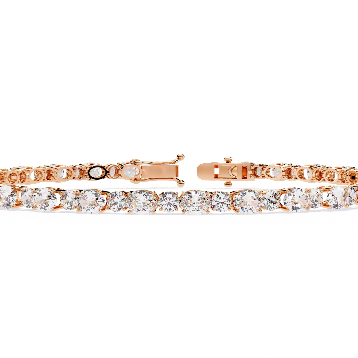 4.64Ct Oval And Round Cut Diamond Delicate Stunning Dainty Elegant Sparkling Women's Tennis Bracelet - HIGHCARAT DIAMONDS