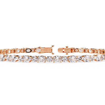 4.64Ct Oval And Round Cut Diamond Delicate Stunning Dainty Elegant Sparkling Women's Tennis Bracelet - HIGHCARAT DIAMONDS