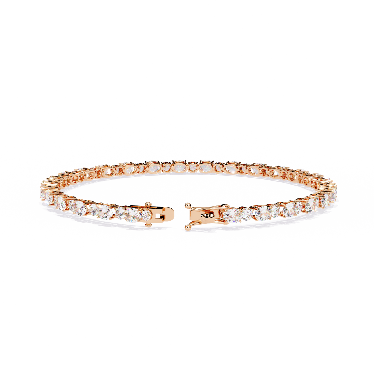 4.64Ct Oval And Round Cut Diamond Delicate Stunning Dainty Elegant Sparkling Women's Tennis Bracelet - HIGHCARAT DIAMONDS