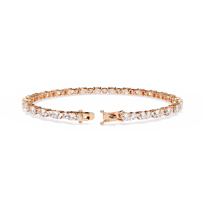 4.64Ct Oval And Round Cut Diamond Delicate Stunning Dainty Elegant Sparkling Women's Tennis Bracelet - HIGHCARAT DIAMONDS