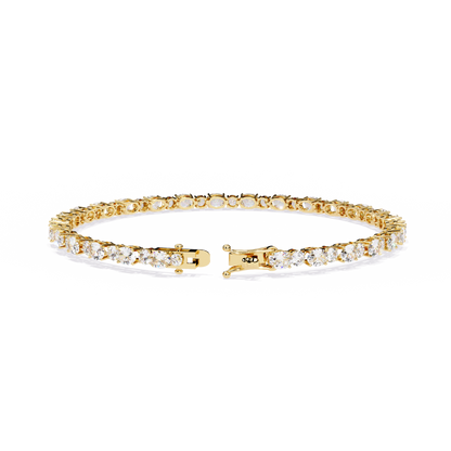 4.64Ct Oval And Round Cut Diamond Delicate Stunning Dainty Elegant Sparkling Women's Tennis Bracelet - HIGHCARAT DIAMONDS