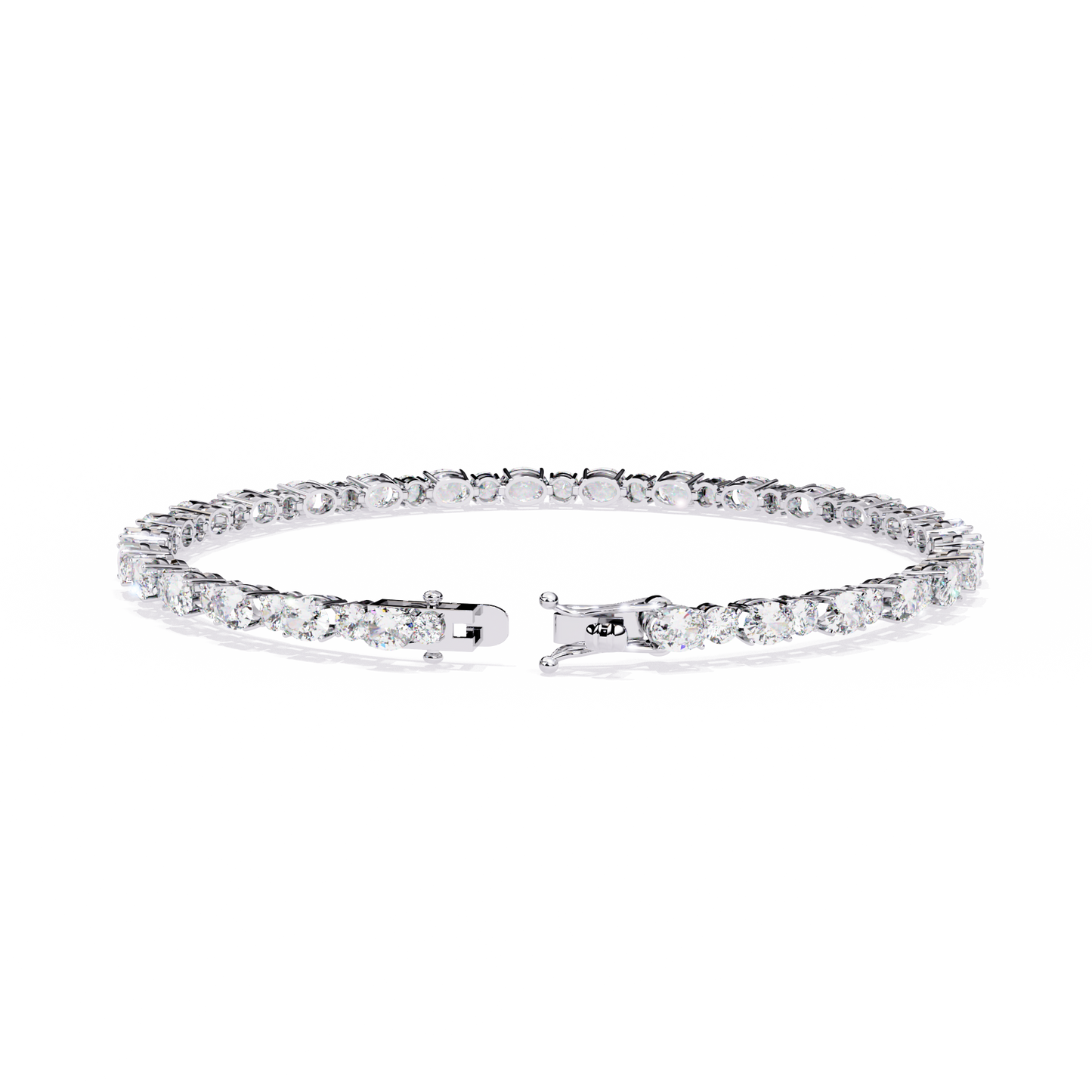 4.64Ct Oval And Round Cut Diamond Delicate Stunning Dainty Elegant Sparkling Women's Tennis Bracelet - HIGHCARAT DIAMONDS