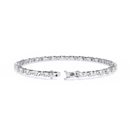 4.64Ct Oval And Round Cut Diamond Delicate Stunning Dainty Elegant Sparkling Women's Tennis Bracelet - HIGHCARAT DIAMONDS