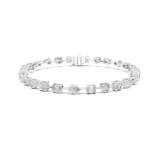 4.77Ct Multi Shape Diamond Vintage Cluster 14k Solid Rose Gold Dainty Perfect Handmade Party Wear Tennis Bracelet Gift For Her - HIGHCARAT DIAMONDS