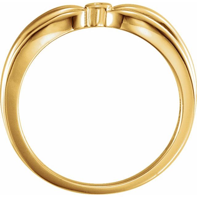 18K Yellow Gold Round Diamond Ring With Peg Shank