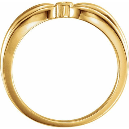 18K Yellow Gold Round Diamond Ring With Peg Shank