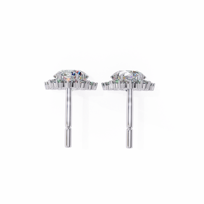 1.37Ct Round Cut Lab Grown Diamond Flower Shape Antique Elegant Classic Dainty Perfect Drop Earring For Gift