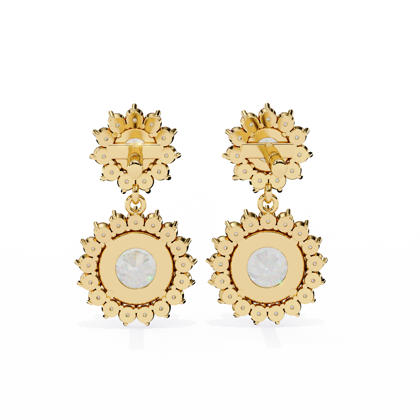 1.37Ct Round Cut Lab Grown Diamond Flower Shape Antique Elegant Classic Dainty Perfect Drop Earring For Gift