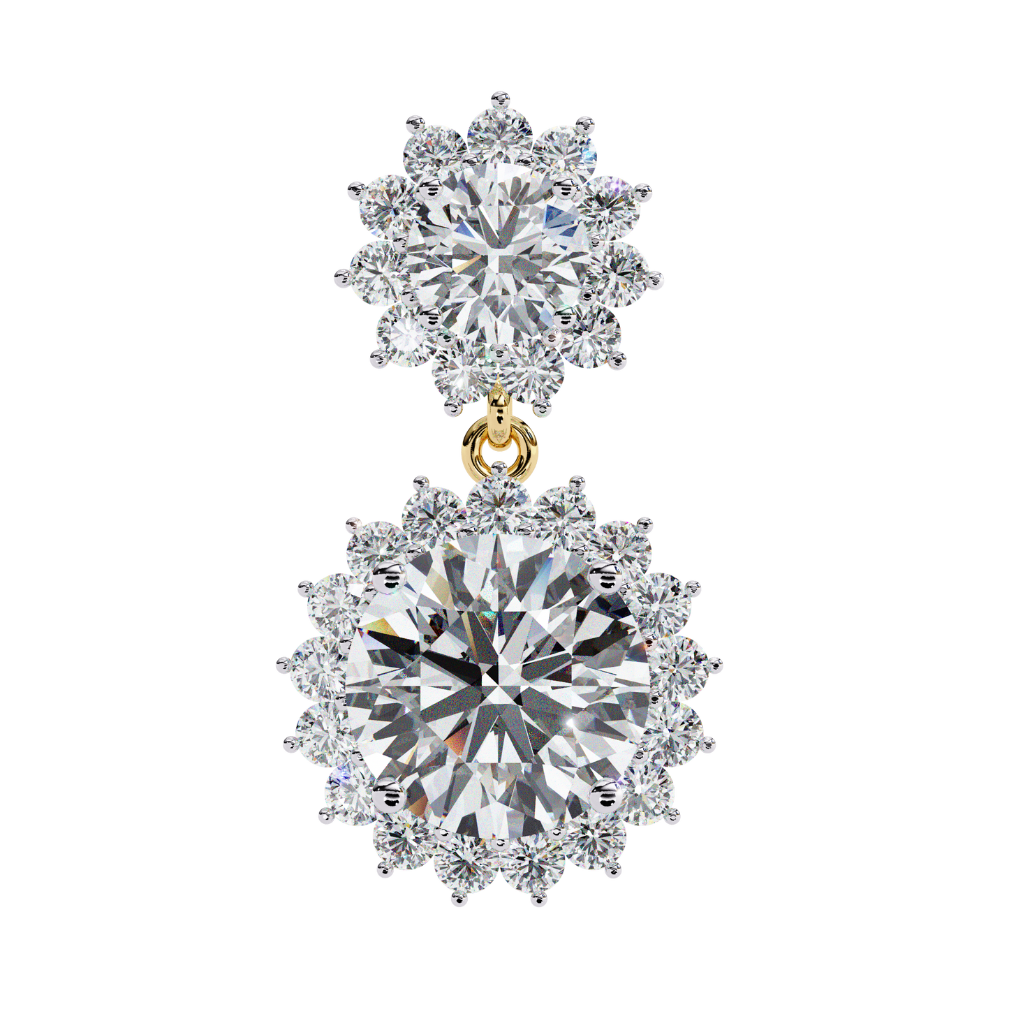 1.37Ct Round Cut Lab Grown Diamond Flower Shape Antique Elegant Classic Dainty Perfect Drop Earring For Gift