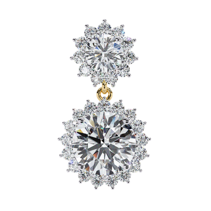 1.37Ct Round Cut Lab Grown Diamond Flower Shape Antique Elegant Classic Dainty Perfect Drop Earring For Gift