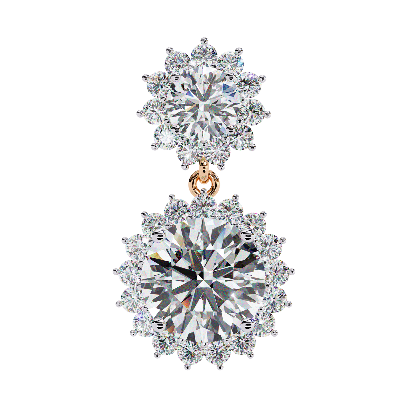1.37Ct Round Cut Lab Grown Diamond Flower Shape Antique Elegant Classic Dainty Perfect Drop Earring For Gift