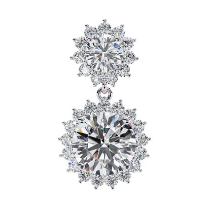 1.37Ct Round Cut Lab Grown Diamond Flower Shape Antique Elegant Classic Dainty Perfect Drop Earring For Gift