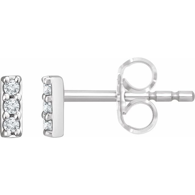 14K Yellow .05 CTW Lab-Grown Diamond Bar Earrings