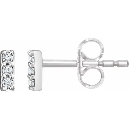 14K Yellow .05 CTW Lab-Grown Diamond Bar Earrings