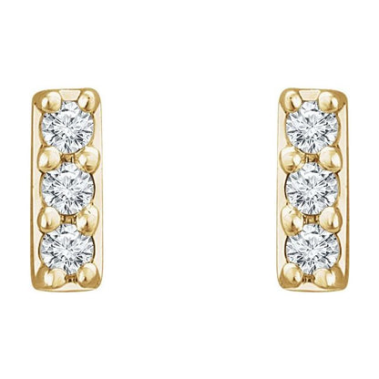 14K Yellow .05 CTW Lab-Grown Diamond Bar Earrings