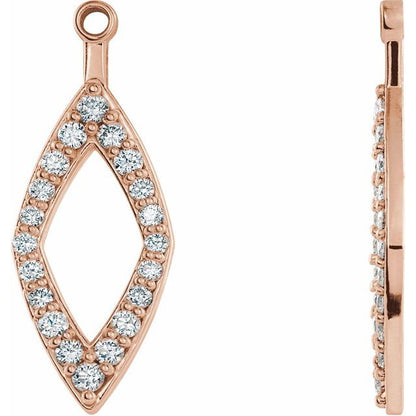 14K White 1/4 CTW Natural Diamond Earring Jackets