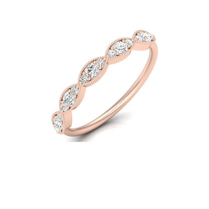 Dainty 0.28 CT Round Diamond Eternity Band Ring Women's Jewelry