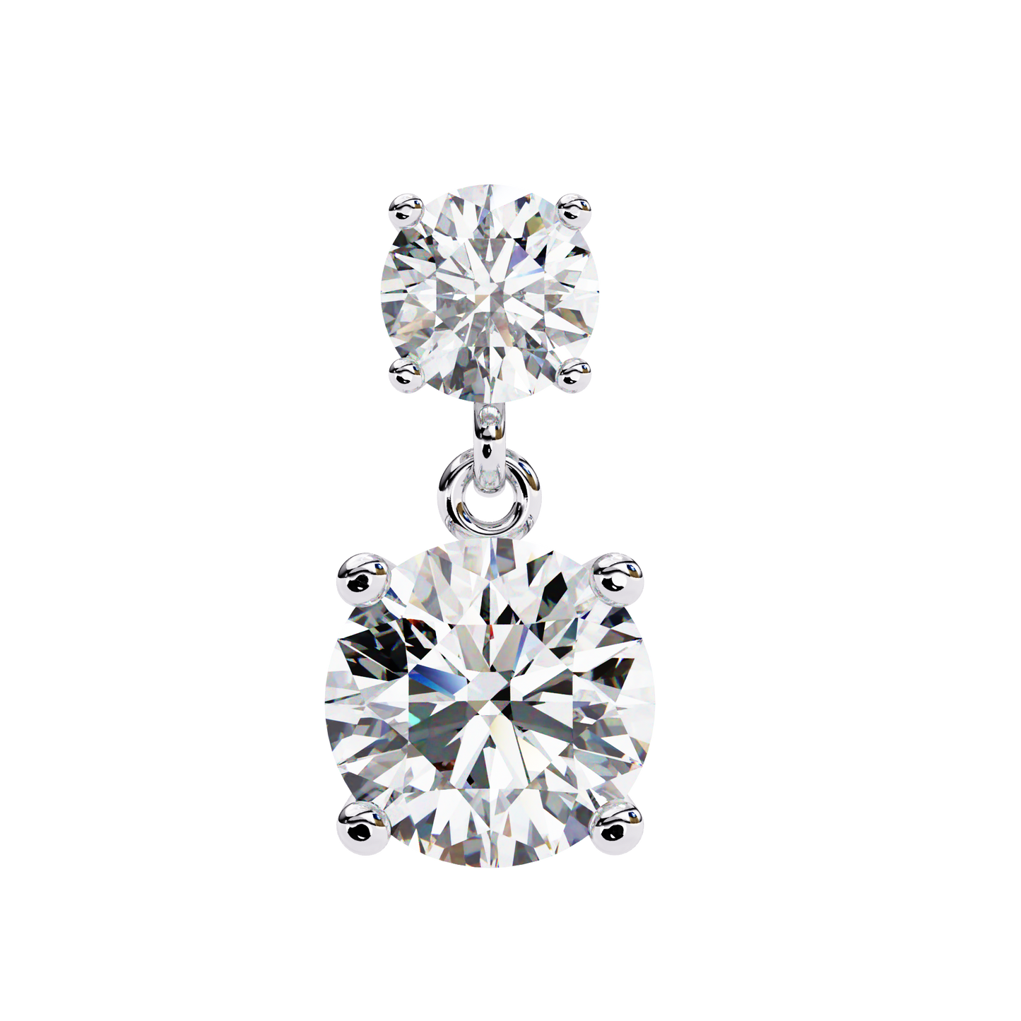 3.73Ct Round Cut Top Grade Lab Grown Diamond Elegant Dainty Classic Vintage Prong Set Drop Wedding Earring For Women's