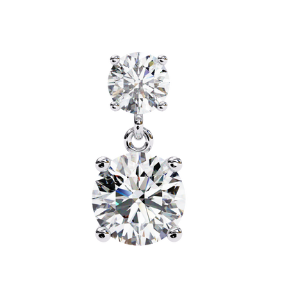 3.73Ct Round Cut Top Grade Lab Grown Diamond Elegant Dainty Classic Vintage Prong Set Drop Wedding Earring For Women's